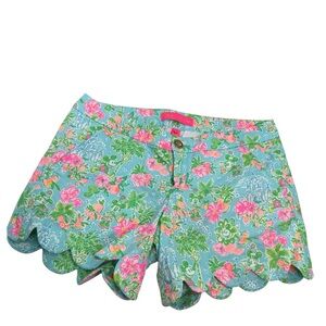 Lilly Pulitzer Disney Parks Buttercup Scallop Shorts Mickey & Minnie Mouse 4